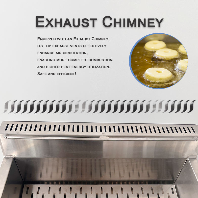 25L LPG Stainless Steel Countertop Deep Fryer Commercial Machine for Restaurant Fries Frying